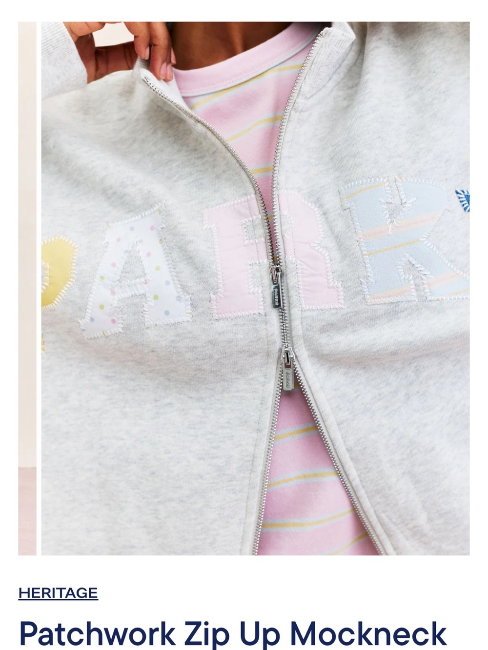 PARKE Birthday Zip Up Patch Patchwork Mockneck Size L/XL 🎂 - Picture 4 of 10